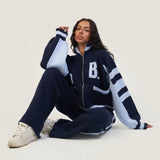 The Signature Knitted Wide Leg Sweatpants In Dusk