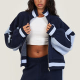 The Signature Knitted Bomber In Dusk