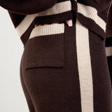The Classic Knitted Wide Leg Sweatpants In Fudge