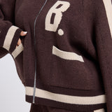 The Classic Knitted Bomber In Fudge