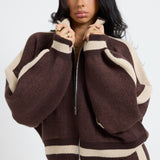 The Classic Knitted Bomber In Fudge