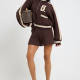 The Classic Knitted Bomber In Fudge