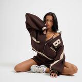 The Classic Knitted Bomber In Fudge