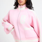 The Classic Knitted Bomber In Sugar