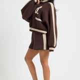 The Classic Knitted Bomber In Fudge