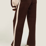 The Classic Knitted Wide Leg Sweatpants In Fudge