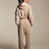 Latte Washed Cropped Hoodie