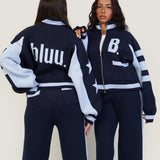 The Signature Knitted Wide Leg Sweatpants In Dusk