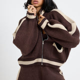 The Classic Knitted Bomber In Fudge