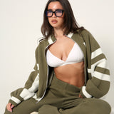 The Signature Knitted Wide Leg Sweatpants In Olive