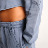 Slate Distressed Wide Leg Joggers