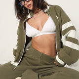 The Signature Knitted Bomber In Olive