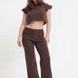 The Manhattan Wide Leg Trousers In Coco