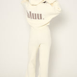 Cozy Knitted Zip Up Hoodie In Snow