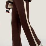 The Classic Knitted Wide Leg Sweatpants In Fudge