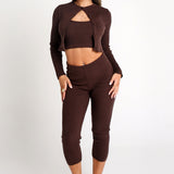 Espresso Cropped Cardigan