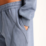 Slate Distressed Wide Leg Joggers