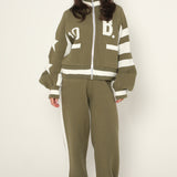 The Signature Knitted Bomber In Olive