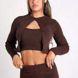 Espresso Cropped Cardigan