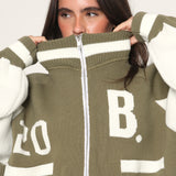 The Signature Knitted Bomber In Olive