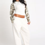 Camo wide leg joggers