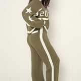 The Signature Knitted Wide Leg Sweatpants In Olive