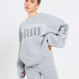 Cozy Knitted Oversized Jumper In Ash