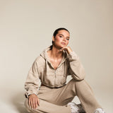 Latte Washed Cropped Hoodie