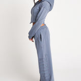 Slate Distressed Wide Leg Joggers