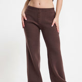 The Manhattan Wide Leg Trousers In Coco