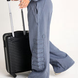 Slate Distressed Wide Leg Joggers