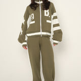 The Signature Knitted Wide Leg Sweatpants In Olive