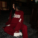 Cozy Knitted Oversized Jumper In Burgundy