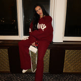 Cozy Knitted Oversized Jumper In Burgundy