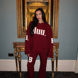 Cozy Knitted Oversized Jumper In Burgundy